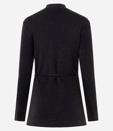 Blusa Alargada en Piquet con Cintillo y Cuello Alto 8