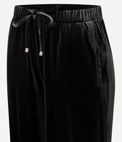 Pantalón Recto en Terciopelo con Lazo en la Cintura 4