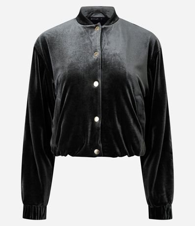 Campera Bomber en Terciopelo con Puños Ajustados 6