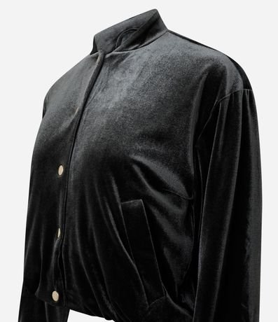 Campera Bomber en Terciopelo con Puños Ajustados 7