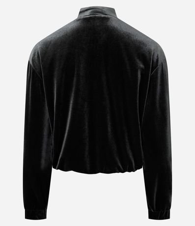 Campera Bomber en Terciopelo con Puños Ajustados 8