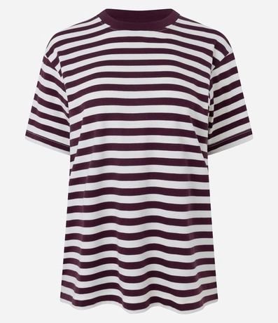 Remera Oversized en Algodón con Rayas Horizontales