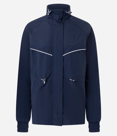 Campera Deportiva Rompe Viento con Cuello y Ruedo Ajustables 5