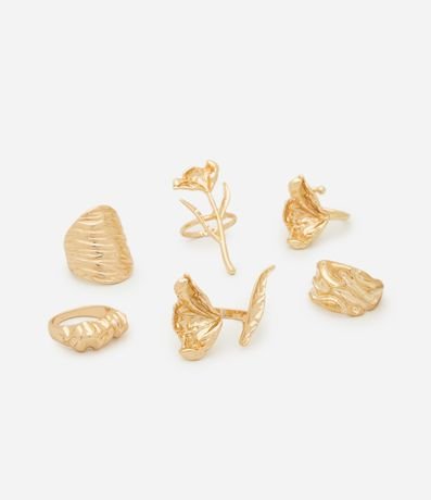 Kit 06 Anillos Metalizados con Texturas Diferentes 3