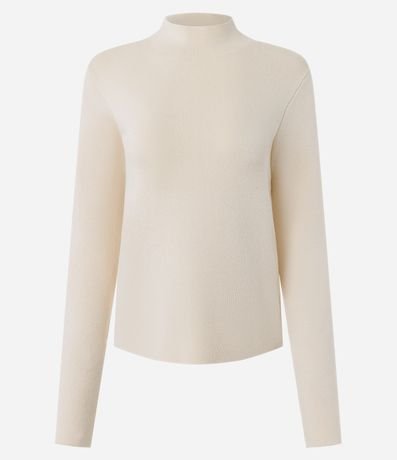 Blusa de Punto con Cuello Alto