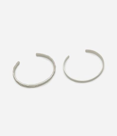 Kit 02 Braceletes Metalizados con Textura