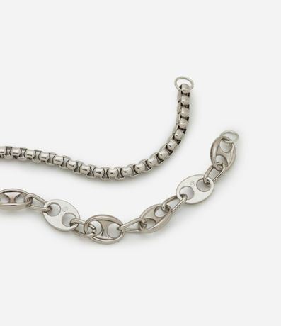 Kit 02 Pulseras de Cadena en Metal Liso 2