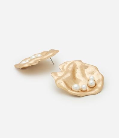 Caravana Martillada Mediano con Aplicaciones en Perlas Artificiales