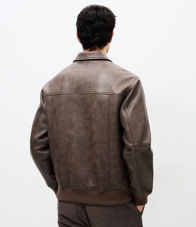 Campera Masculina PU Lavado con Cremallera 4