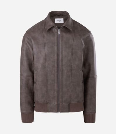 Campera Masculina PU Lavado con Cremallera 6