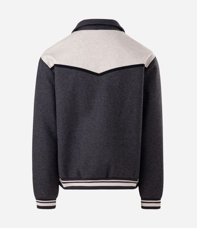 Campera Polyvelour Bicolor con Cuello Polo 5