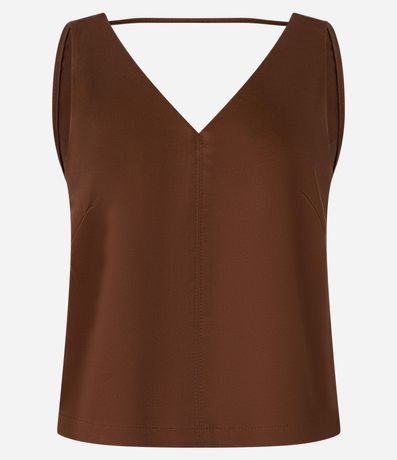 Blusa en Liocel con Escote U y Pliegues no Busto