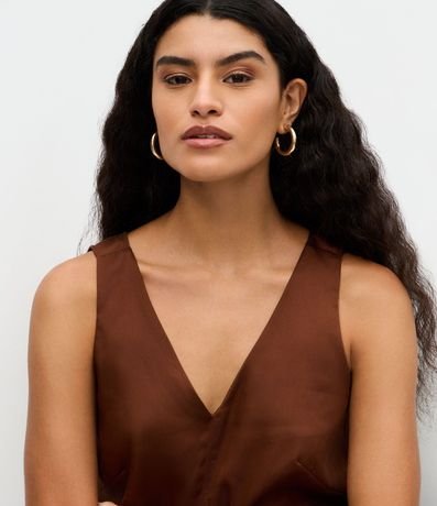 Blusa en Liocel con Escote U y Pliegues no Busto 3