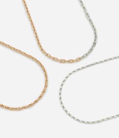 Collar con 03 Capas en Metal con Cadenas