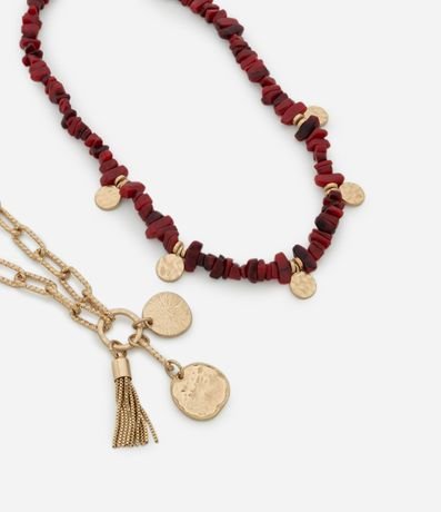 Collar Capas con Colgantes de Medalla
