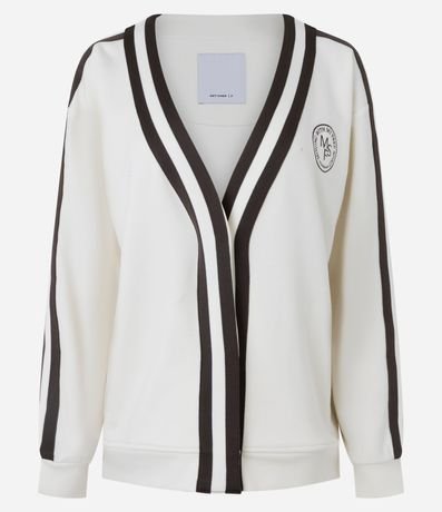 Cardigan Deportivo Femenino Oversized Estilo College 10