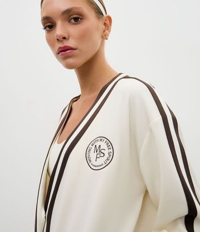 Cardigan Deportivo Femenino Oversized Estilo College 3