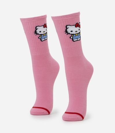 Media Caña Larga en Algodón con Estampado Hello Kitty