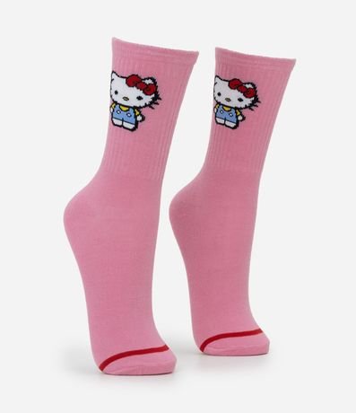 Media Caña Larga en Algodón con Estampado Hello Kitty 2