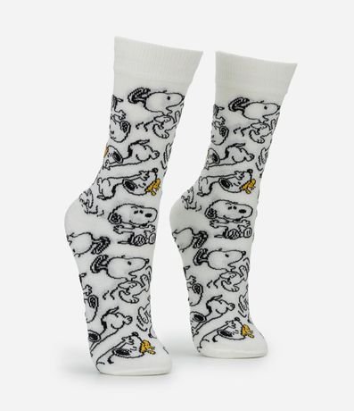 Media Caña Larga en Algodón con Estampado Snoopy 2