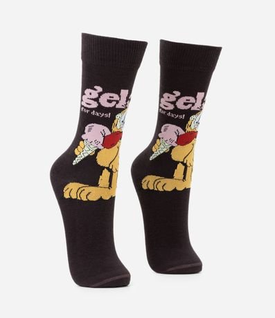 Media Caña Larga en Algodón con Estampado Garfield 2