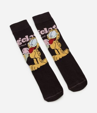 Media Caña Larga en Algodón con Estampado Garfield 4