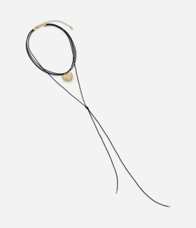 Collar en Capas con Colgante Corazón Texturizado 3