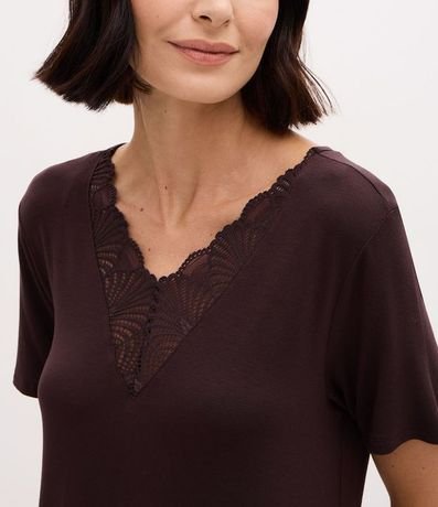 Camisón de Viscosa con Escote V en Encaje 2