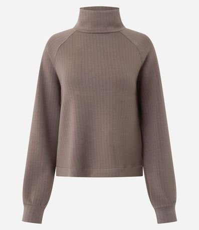Buzo Regular en Algodón sin Felpa con Cuello Alto 6