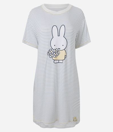 Camisón en Viscosa con Manga Corta y Estampa de Miffy