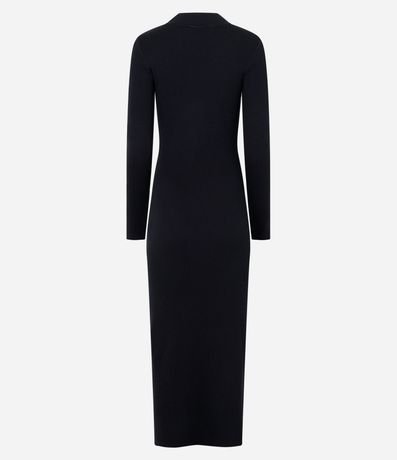 Vestido Long Midi en Punto con Mangas Largas 8