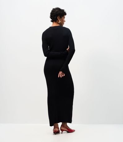 Vestido Long Midi en Punto con Mangas Largas 4
