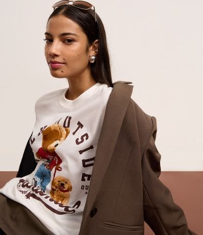 Remera en Algodón con Estampado de Oso Walk Outside 4