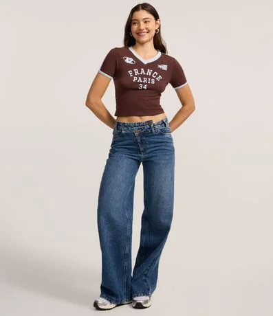 Remera New T-shirt con Lettering France Paris 2