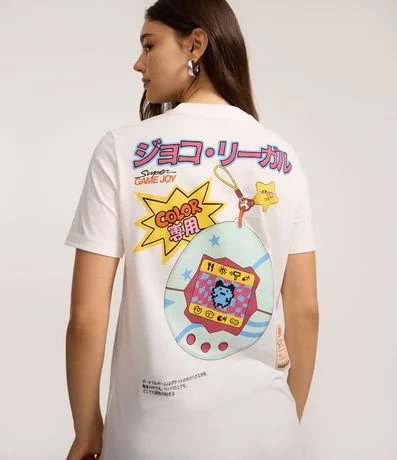 Remera en Algodón con Estampado Tamagochi