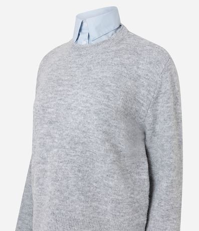 Suéter Regular en Tricot con Efecto de Cuello Superpuesto 5
