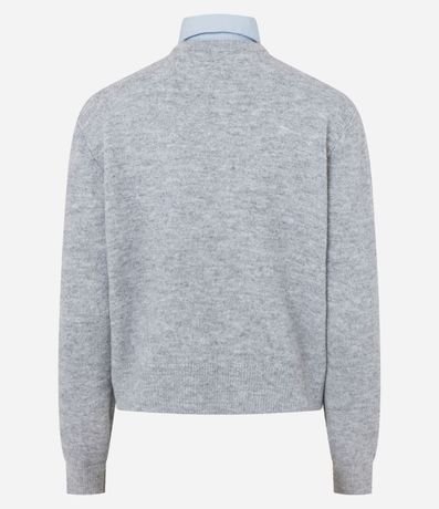 Suéter Regular en Tricot con Efecto de Cuello Superpuesto 6