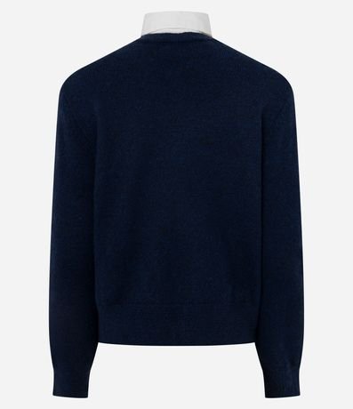 Suéter Regular en Tricot con Efecto de Cuello Superpuesto 7
