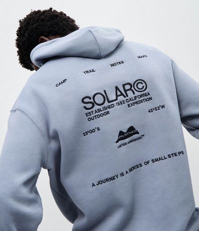 Buzo Masculino de Frisa Relaxed con Lettering Solar