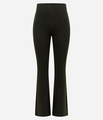 Pantalón Flare en Microfibra con Cintura Ancha