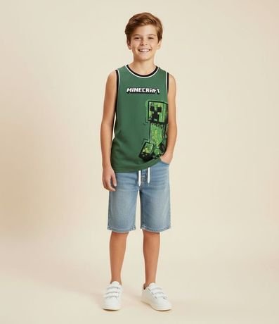 Musculosa Infantil en Tecnologia Dry con Estampado Minecraft – Talle 5 a 14 años