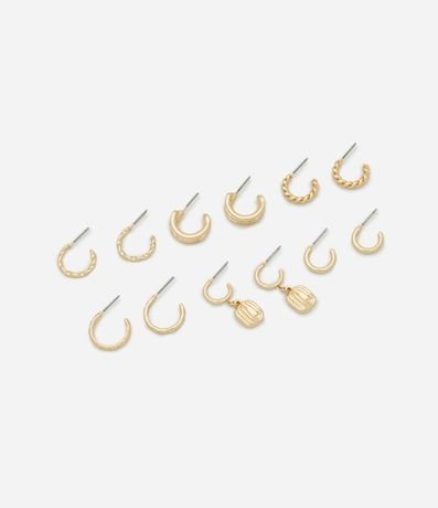 Kit 06 Caravanas de Aro con Diferentes Texturas