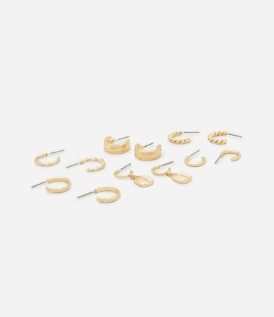 Kit 06 Caravanas de Aro con Diferentes Texturas 2