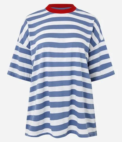 Remera Oversized en Algodón con Rayas Bold 1
