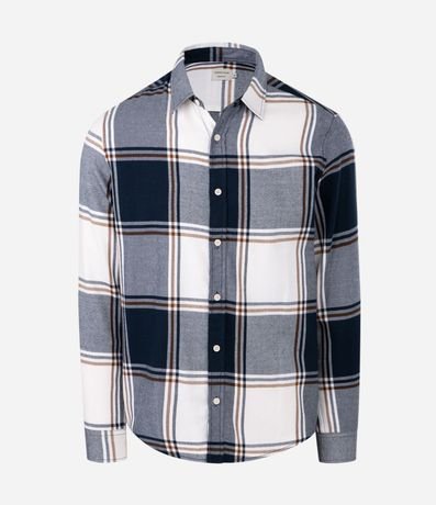 Camisa Manga Larga en Franela con Estampa de Cuadros 4