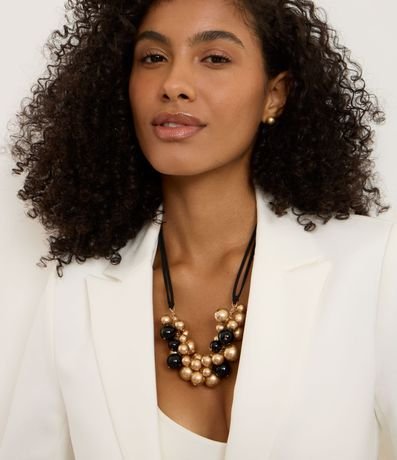 Conjunto de Collar con Esferas en Metal y Caravanas Minimalistas 2