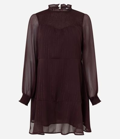 Vestido Corto con Cuello Alto y Pollera Gode 5