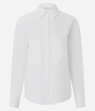 Camisa Manga Larga en Algodón con Bolsillos Delanteros 5