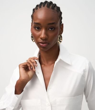 Camisa Manga Larga en Algodón con Bolsillos Delanteros 3