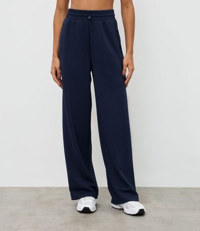 Pantalón Deportivo Recto en Modal con Detalle en Rib 2